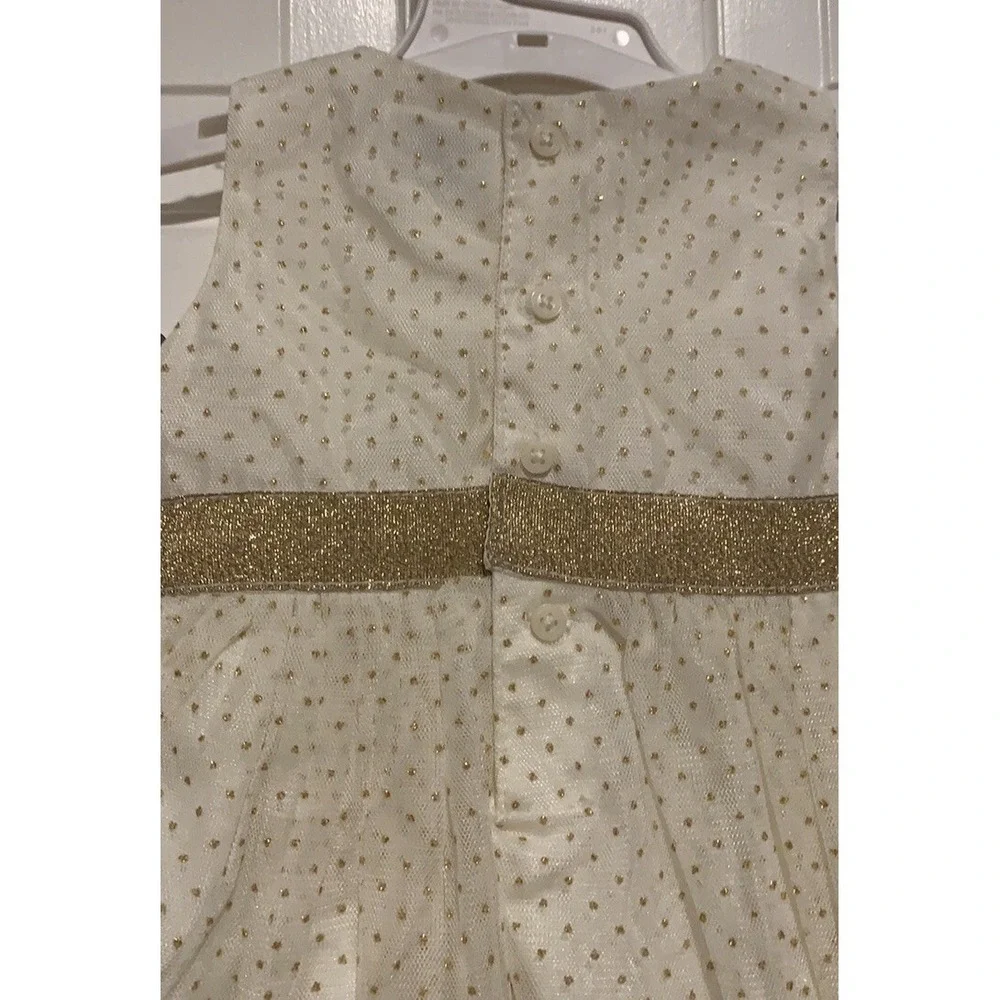 New Special Occasion Dress Carter's Just One You Gold Polka Dot  Size 3M Wedding
